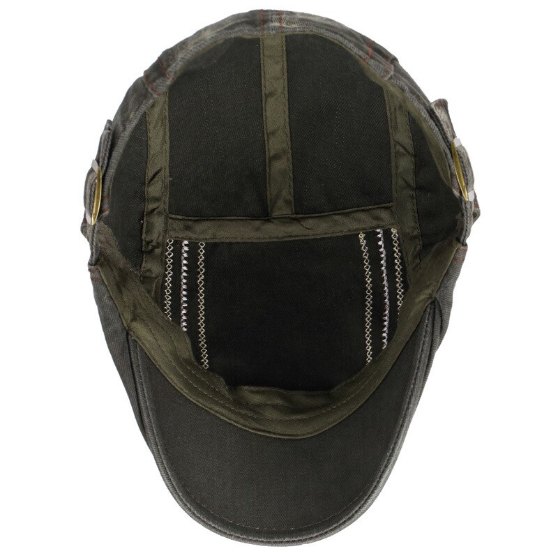[NORTHWOOD alta Retro de gorra plana para hombre, Gorras Planas boina verano de los hombres de la de tapa plana para adultos de Material de algodón de tamaño de 55-60cm