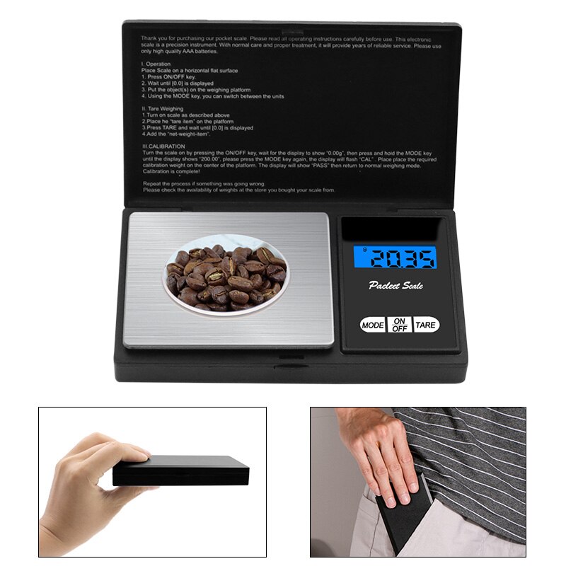 Mini báscula electrónica de bolsillo, balanza digital de joyería de plata de ley y oro, 100g, 200g, 300g, 500g, 0,01g, 1kg, 0,1g, g