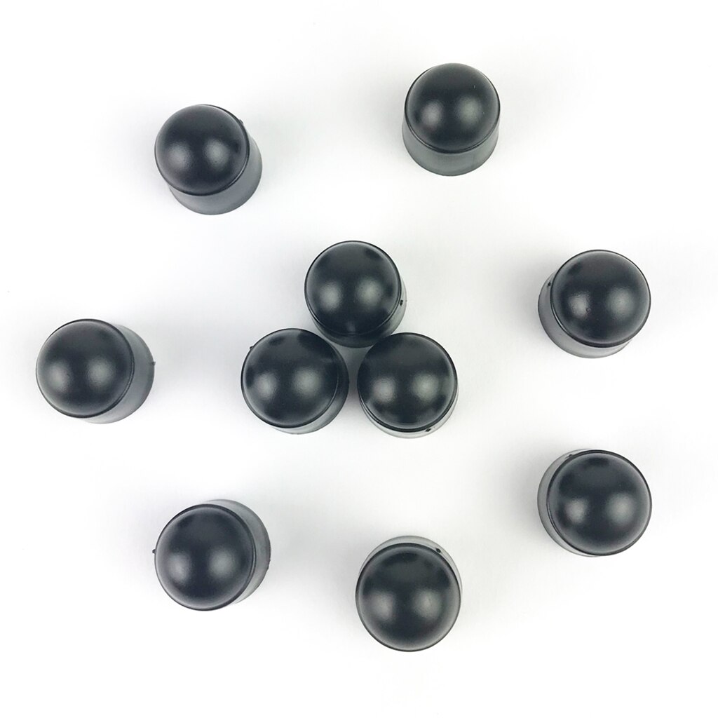 Set of 10 18mm Car Wheel Lug Nut Hexagonal Bolt Cover Cap Protector Black M6