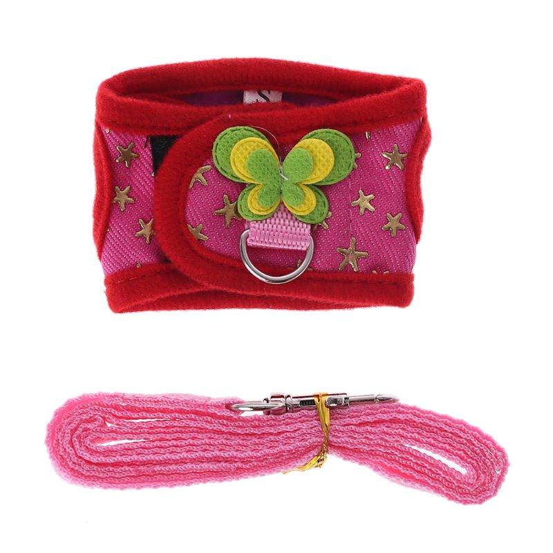 Chomika szelki regulowana smycz zestaw dla świnka morska szynszyla szczur fretka małe zwierzę akcesoria: szkarłat / M