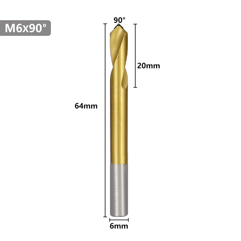 XCAN 90 Degrees Chamfering Milling Cutter 4/5/6/8/10/12mm Titanium Coated HSS Chamfer End Mill: 6mm