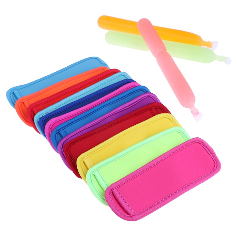 10 Stks/partij Willekeurige Kleur Herbruikbare Popsicle Tassen Ice Pop Mouwen Antifreezing Mouwen