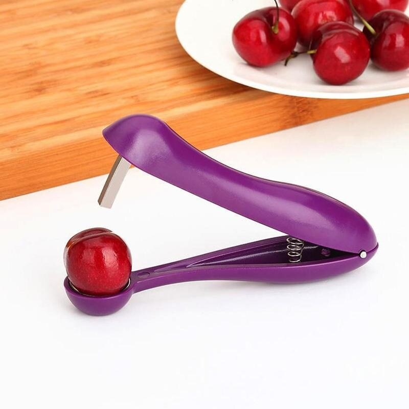 Purple Cherry Seed Remover Vegetable Fruit Olive Core Pit Kitchen Gadgets Accessories Remove Too