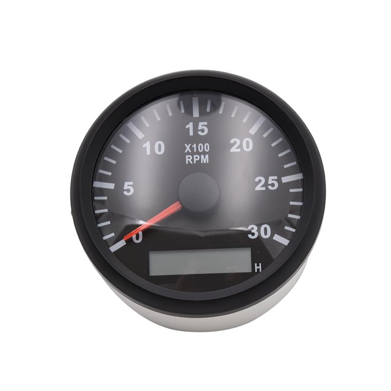 85Mm 0-3000 Rpm Wit Elektrische Marine Boot Toerenteller Gauge Voor Diesel Motor Motor Tacometro Rpm Meter Met lcd Urenteller