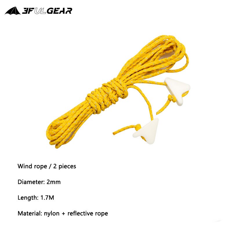 3F UL GEAR – corde à vent pour tente de Camping, 2mm de diamètre, 20m: tent rope 2 pieces