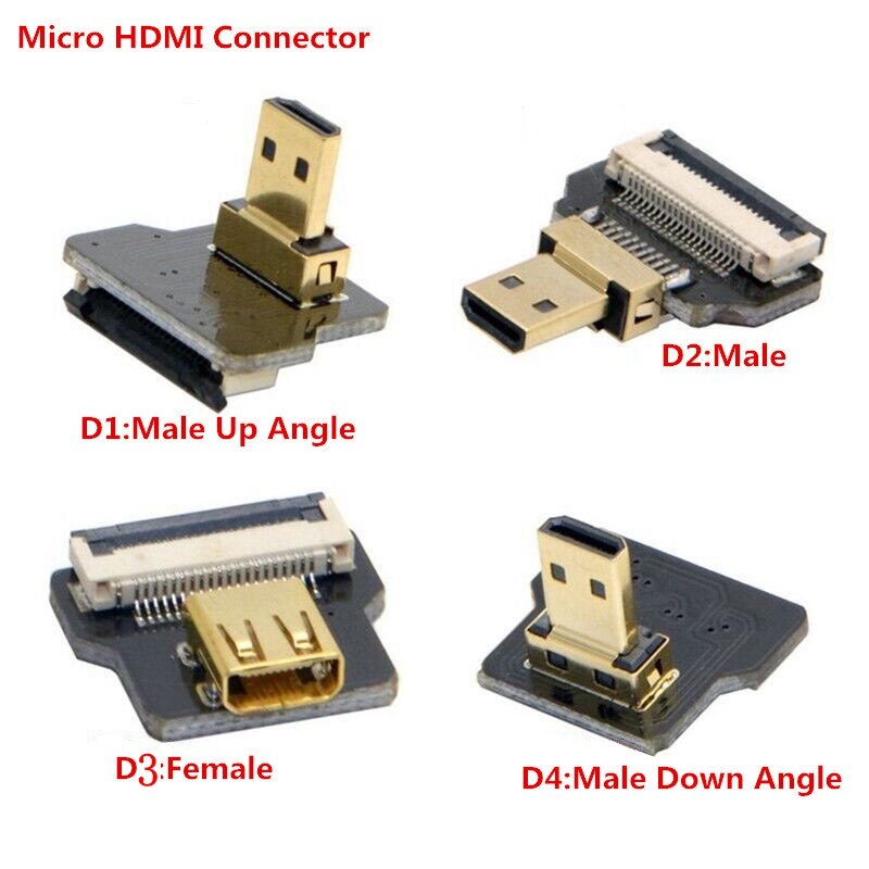 FPV Micro HDMI Mini HDMI 90 gradi Adattatore 5cm-100 centimetri FPC Nastro Piatto HDMI Cavo Passo 20pin per Multicopter Fotografia Aerea