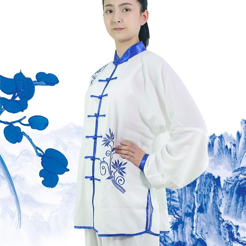 Tai chi uniform kleding taichi kleding vrouwen mannen wushu kleding kung fu uniform pak vechtsporten uniform oefening FF855: 3 / Xxxl