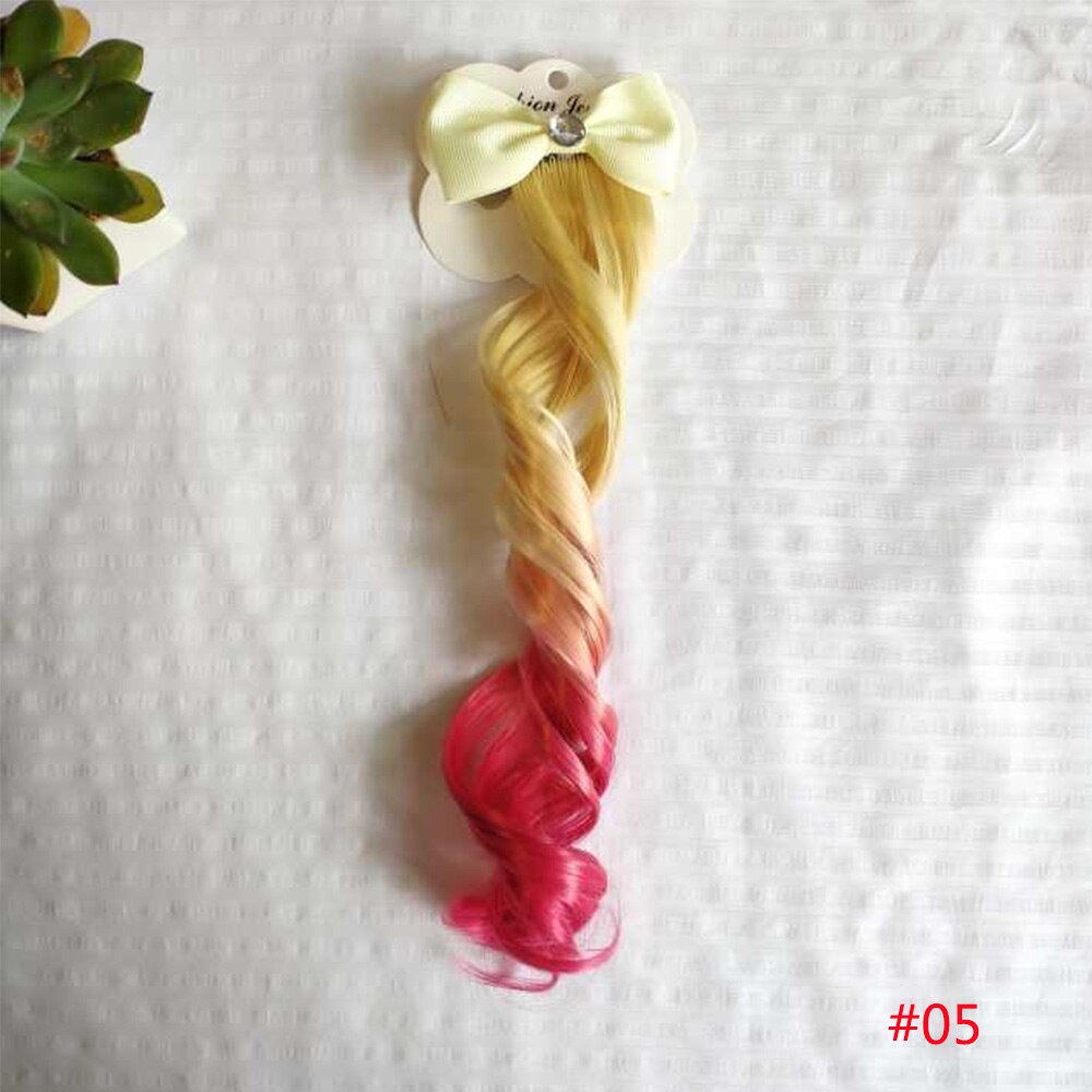Novo crianças colorido peruca acessórios de cabelo arco cachos grampos de cabelo meninas crianças desempenho peruca hairpins headwear: 05