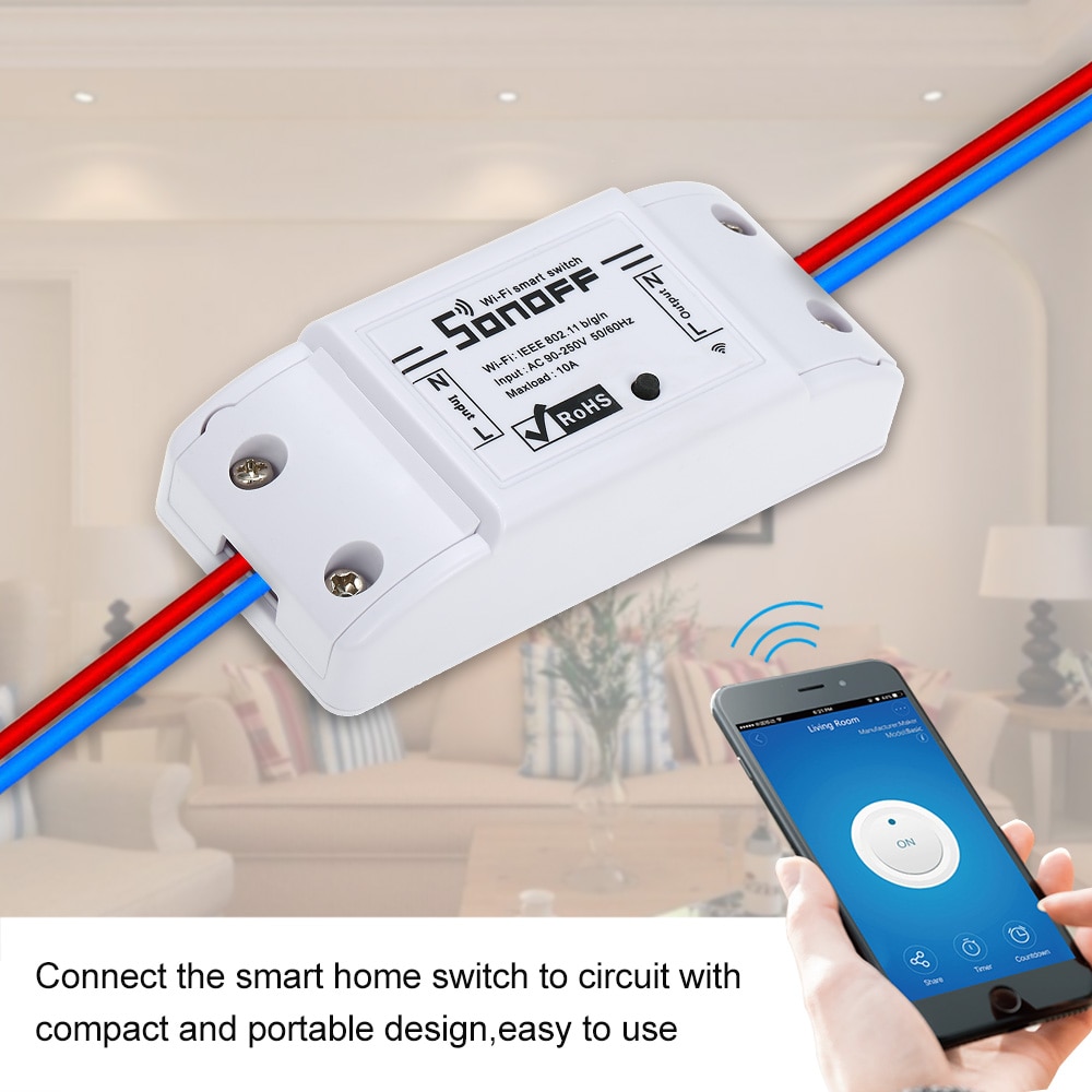 2/3/4/5/6/8/10 stk sonoff basic wifi switch til alexa google home timer 10a/2200w wireless remote switch smart automation module