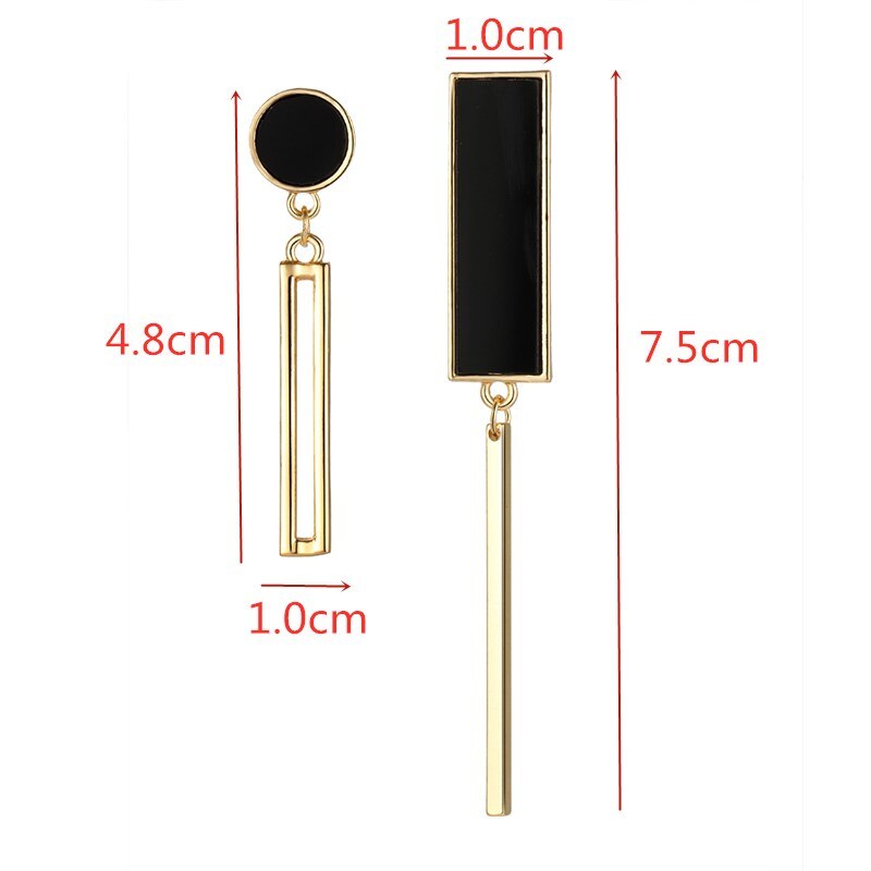 Pendientes colgantes de flor de Metal de Color negro Rock para mujer, aretes geométricos redondos con forma de corazón, hoja, mariposa, cristal, de joyas de: Zirconia cúbica