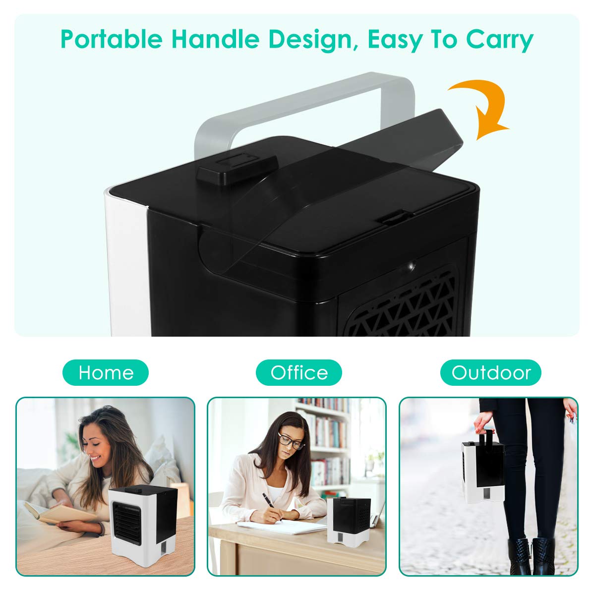Mini luftkonditionering bärbar luftkylare fläkt 4 in 1 personlig usb luftkylare mini luftrenare luftfuktare för hemmakontor kylrum