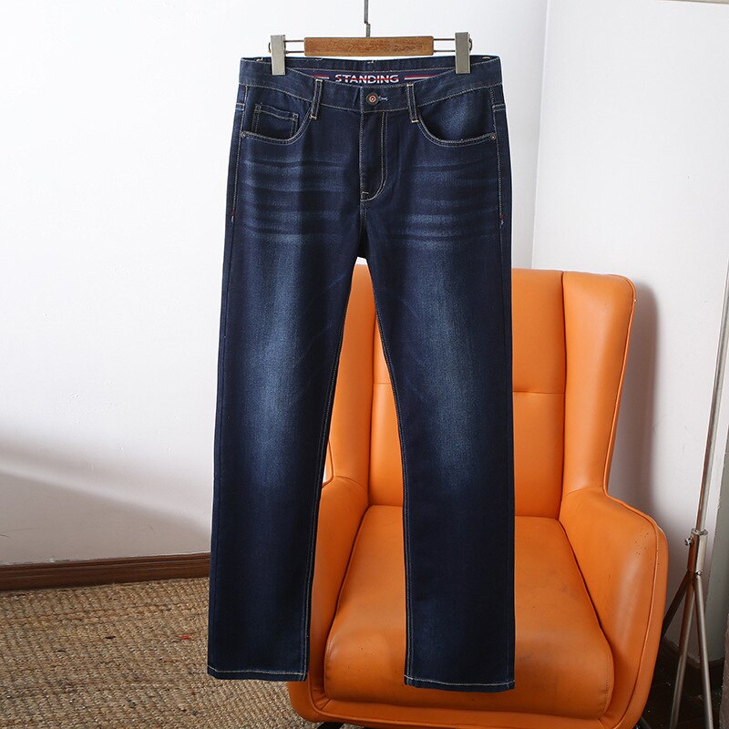 Pantalones vaqueros informales para hombre, Pantalones rectos pequeños, de negocios juvenil, hondos, para las cuatro estaciones, todos los días que combinan con todo, pantalones ajustados resistentes al desgaste: 31