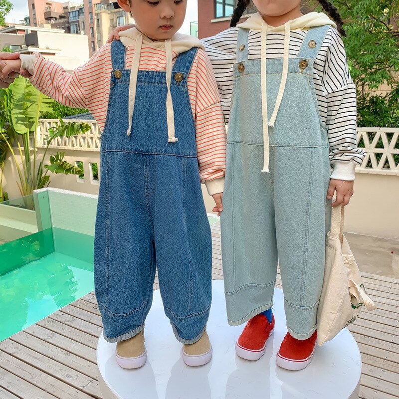 Kids Baby Meisjes Denim Overall Herfst 2-6yrs Oudere Baby Jongens En Meisjes Losse Casual Jeans Kinderen Denim Broek Kinderen doek