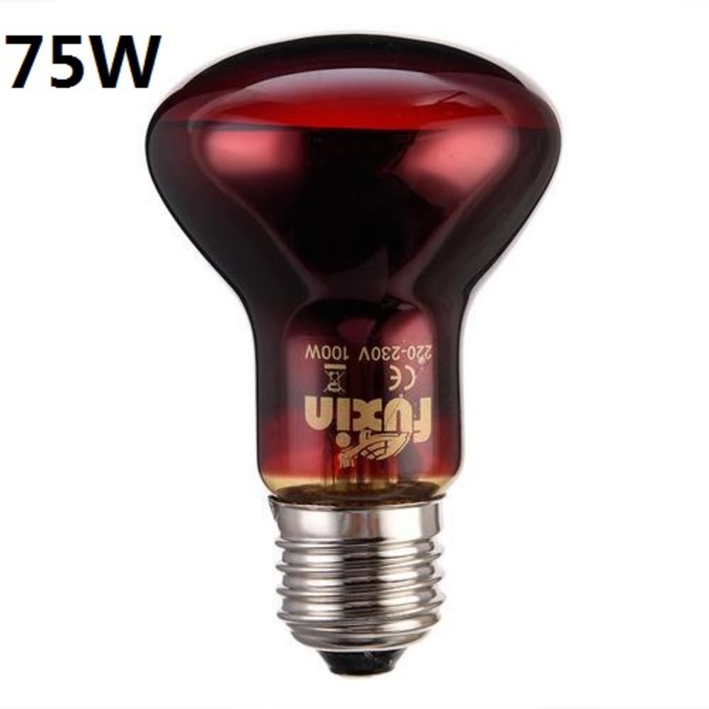 Pet Red Heating Lamp E27 Day Night For Amphibian Snake Lamp Heat Reptile Bulb UV Light 25W 50W 100W AC220-240V: 75w