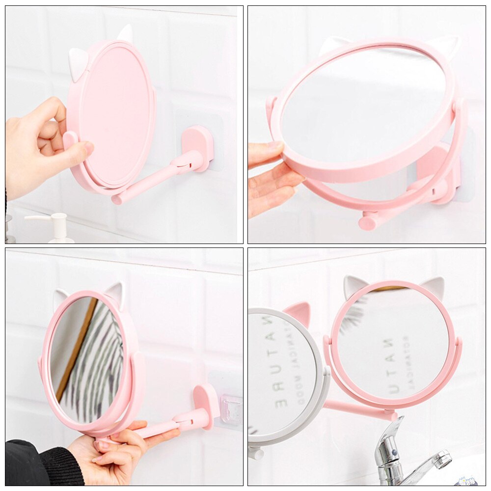 Wall-mounted Small Mirror Folding Mirror Angle Adjustable Cosmetic Mirror