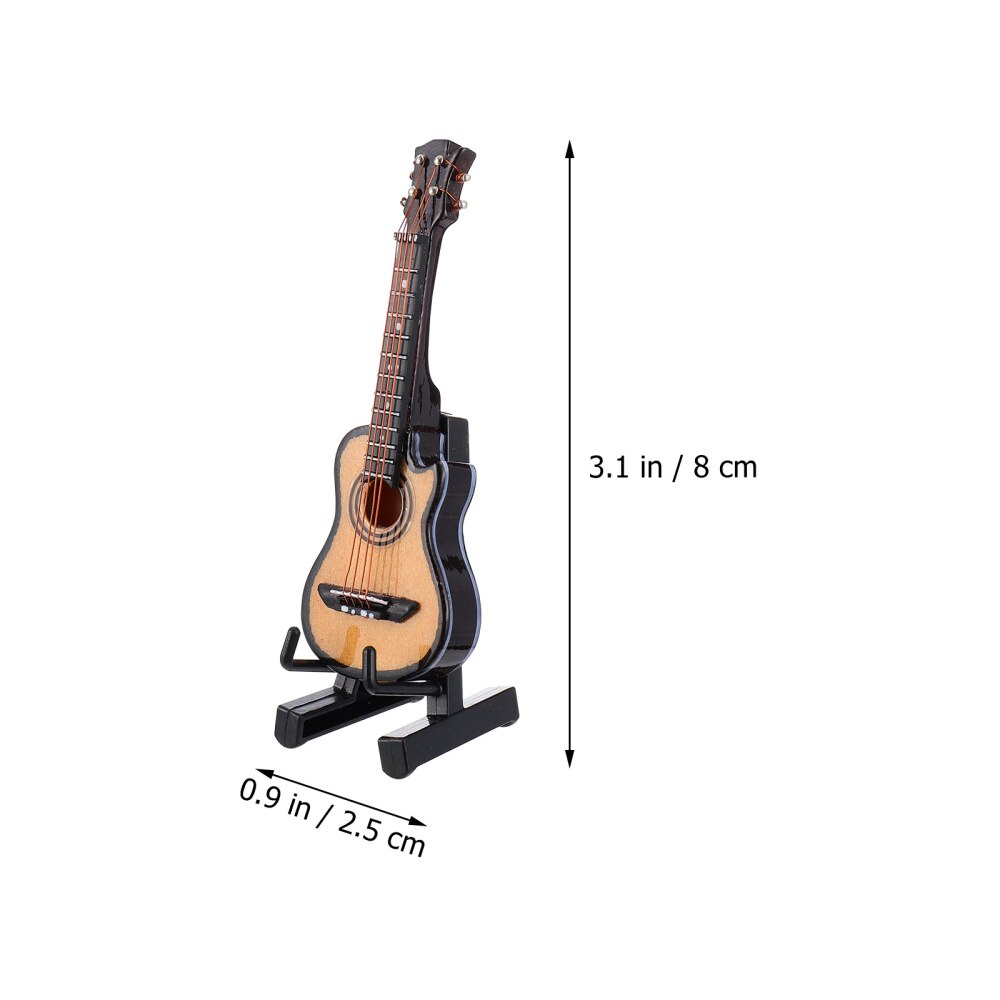 1 sæt miniature elektrisk guitar delikat miniature guitar model guitar ornament guitar statue musikinstrumenter til hjemmekontor