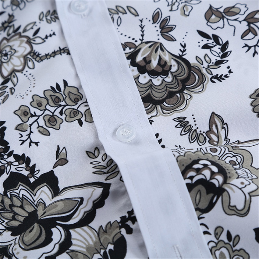 Camisa masculina com estampa de flores, blusa casual justa havaiana de manga longa 3d para homens tamanho do tamanho
