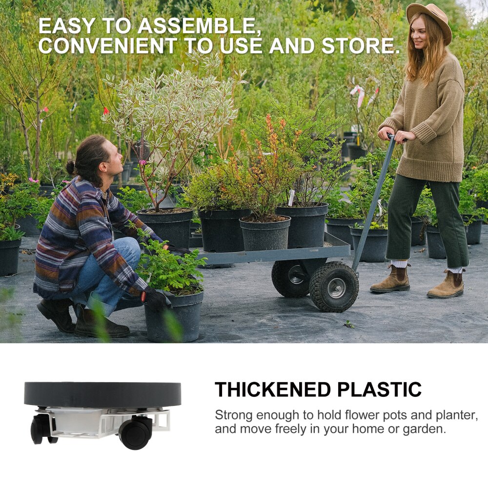 Planter Plant Stand with Wheels Rollers Flower Pot Mover Tray Easy Moving Pallet