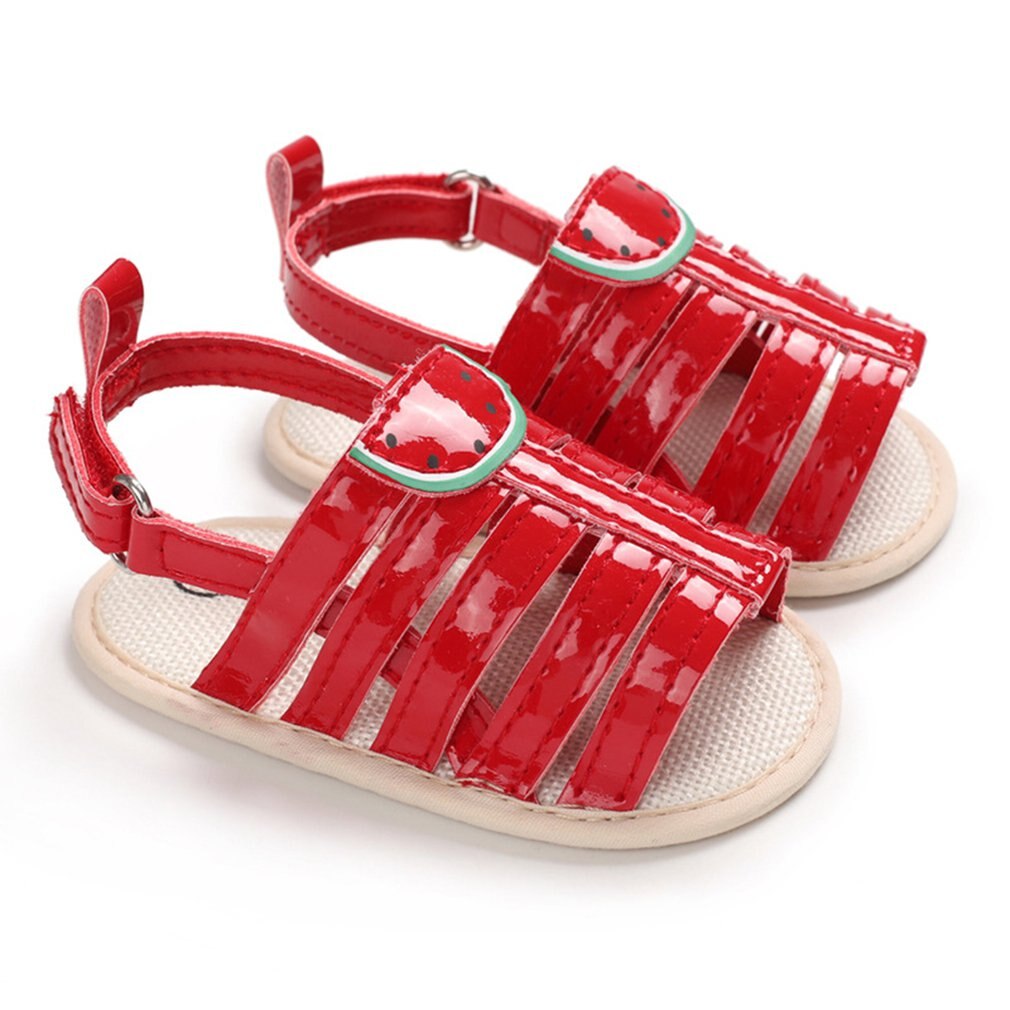 1 Pair Summer 0-1 Year Old Baby Toddler Shoes Fruit Cartoon Baby Shoes Ray Air Breathable Sandals Toddler Shoes: watermelon / 13cm