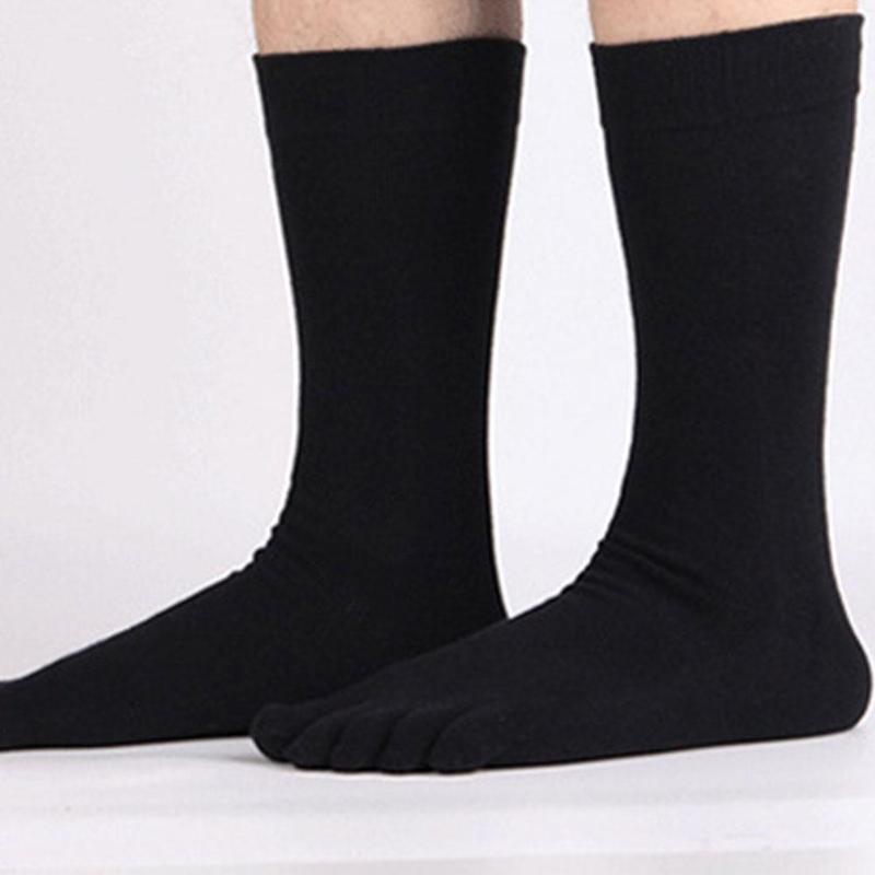 Chaussettes de Sport en coton à cinq doigts pour hommes, Long Tube, chaussettes japonaises en coton respirant, absorbant la sueur et déodorant, chaussettes à orteils fendus
