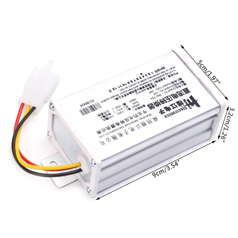 Dc 36V 48V 72V Naar 12V 10A 120W Converter Adapter Transformator Voor E-Bike elektrische