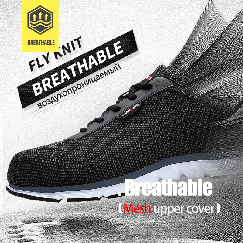MODYF de trabajo de los hombres zapatos de seguridad zapatos puntera de acero ligero transpirable construcción calzado de protección Anti-smashing zapatos
