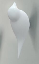 Crochets muraux en forme d'oiseau, décoration de la maison, support de rangement en résine grain de bois, porte de chambre après porte-manteau, porte-chapeau, 3d porte-manteaux: Blanc