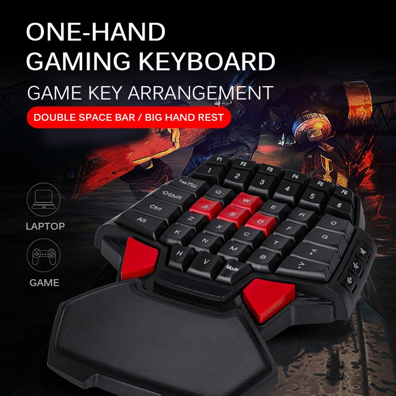 USB single hand keyboard Gaming keyboard wired keyboard double space left and right hand For Windows XP/vista/7/8/10 Mac OS X