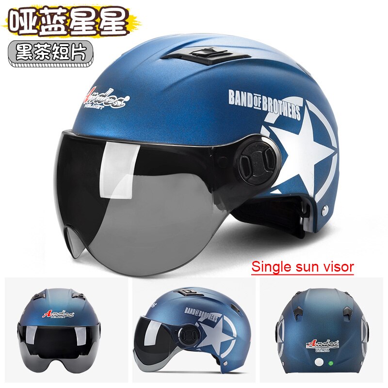 ANDES Helmet Electric Motorcycle Summer Seasons Gray Men Lady Half Helm Locomotive Cute Summer Full Helmet Light: 1