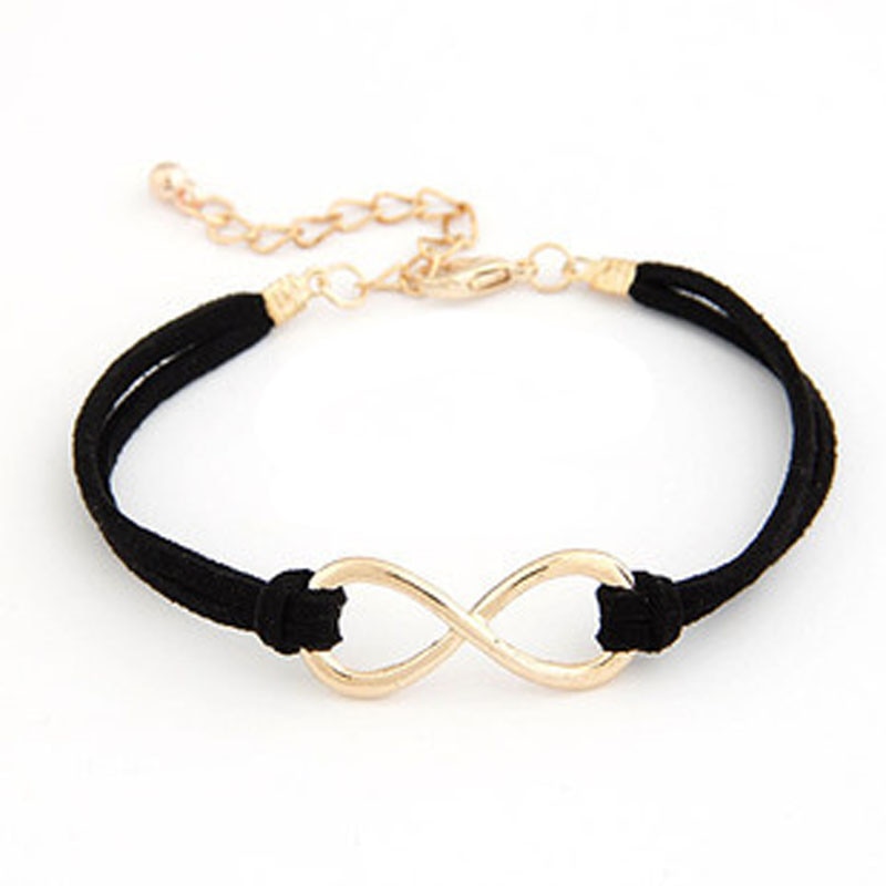 européen pas cher Punk Vintage Infinity 8 croix en cuir bracelets pour femme bracelets hommes bijoux pulseras directe