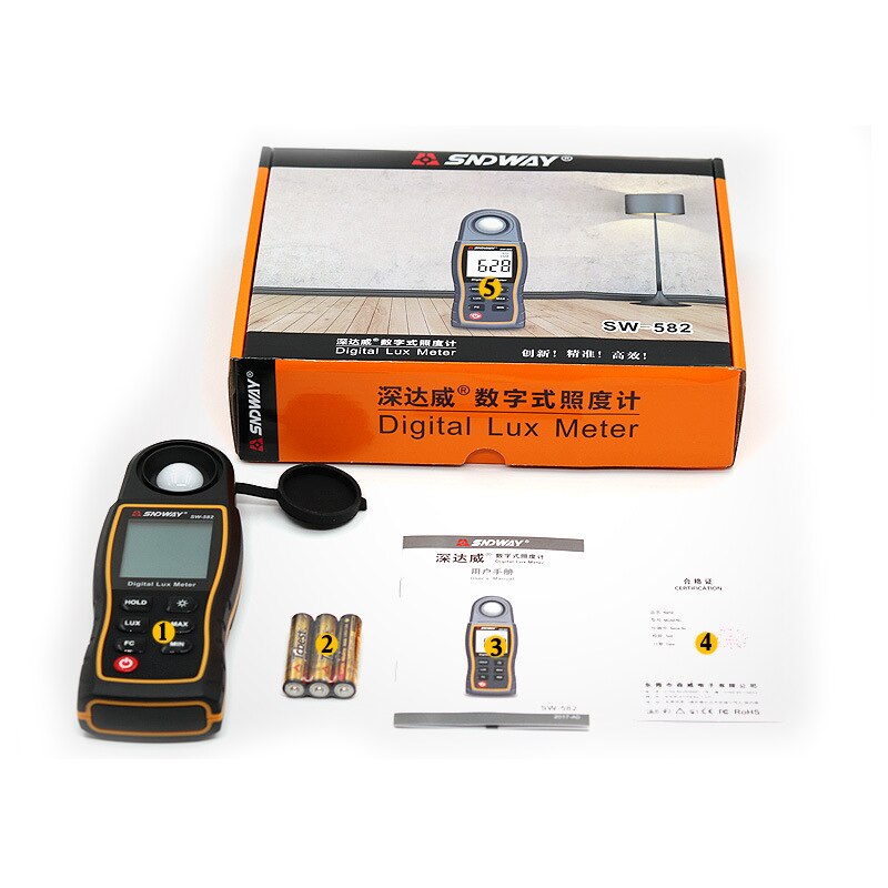 SW582 Digital Light Meter Luxmeter Lux/FC Meters L... Grandado