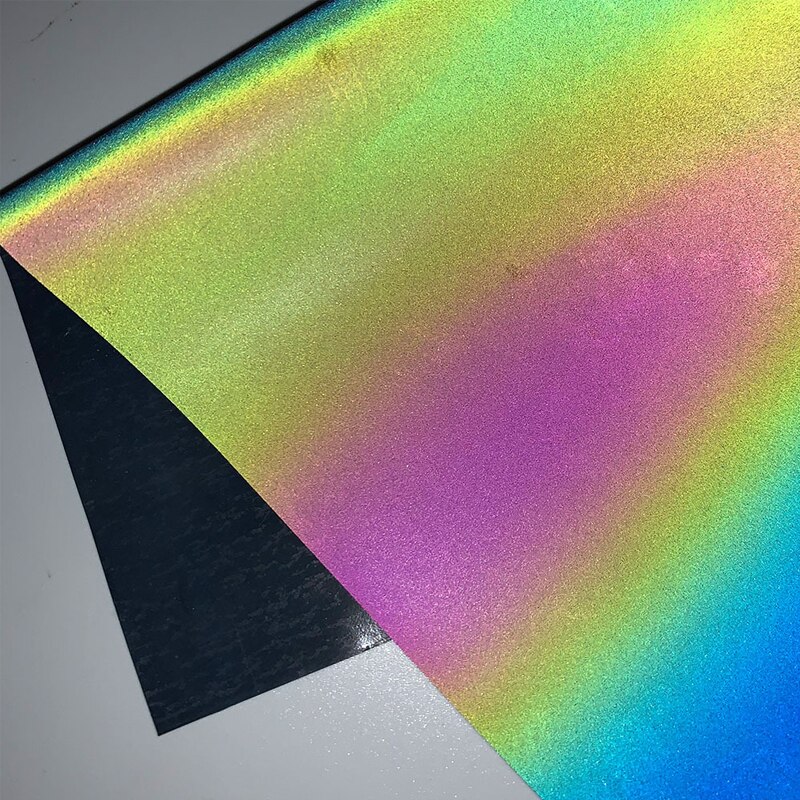 Varmeoverførsel klistermærke reflekterende vinyl bogstaver auto folie stempling film til t-shirt sko diy jern mønster tekstil klistermærke: Regnbue / 20 x 25cm