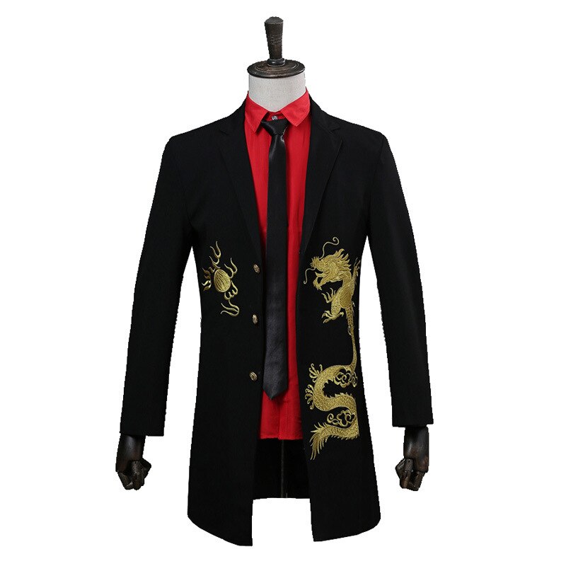 Discothèque Blazer hommes costume veste scène Costumes pour chanteurs Performance broderie hommes robe Costumes vestes noir Sequin M