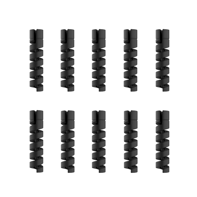 10pcs Cable Protector Silicone Charge Cable Spiral Winder Wire End Cord Savers Cover For Phone USB Charger Cable Accessories: black