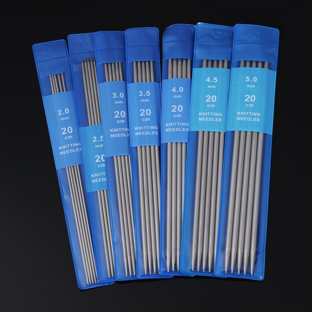 Agujas de tejer rectas de acero inoxidable, ganchos de ganchillo de Metal, juego de manualidades de tejido de suéter DIY, accesorios de herramientas de punto, 5 piezas