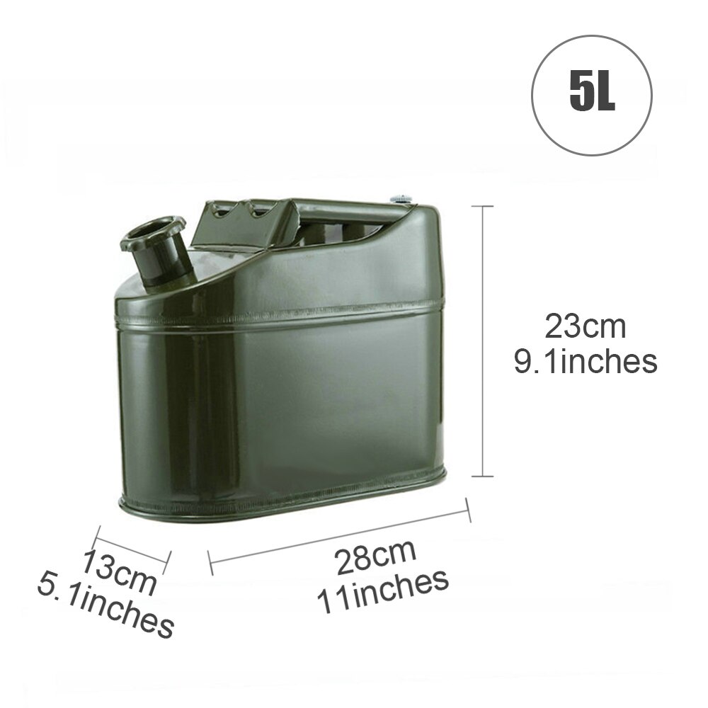 5L 10L Gasoline Diesel Fuel Tank Can Metal Iron Alloy Oil Drum Portable Petrol Barrel Car SUV Motorcycle Tricycle