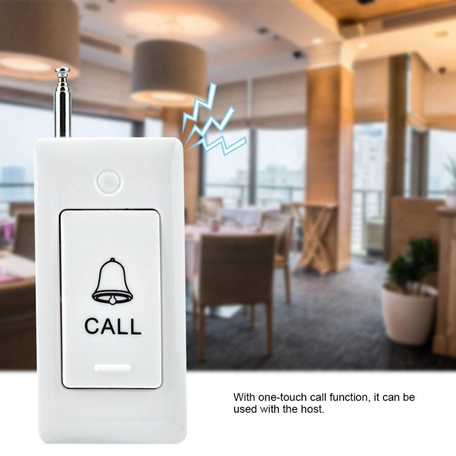 Mini Draadloze Alert Call Helpen Witte Knop Gast Oproep voor Ziekenhuis Restaurant Verpleging Home Button Gast Oproep