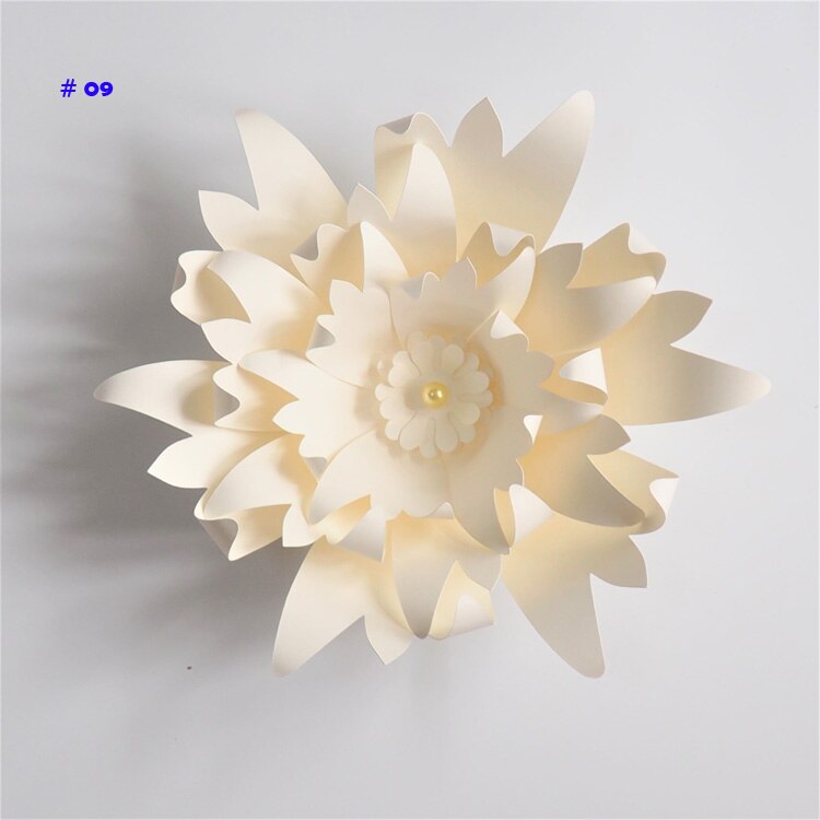 20CM Thick Cardstock Rose DIY Paper Flowers For Wedding & Event Backdrops Decorations Baby Nursery Wall Decor Video Tutorials: Ivory