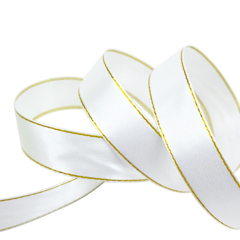 (25 Yards/rolle) 20mm Satin Band Gold Rand Verpackung Handmade DIY Band Rolle