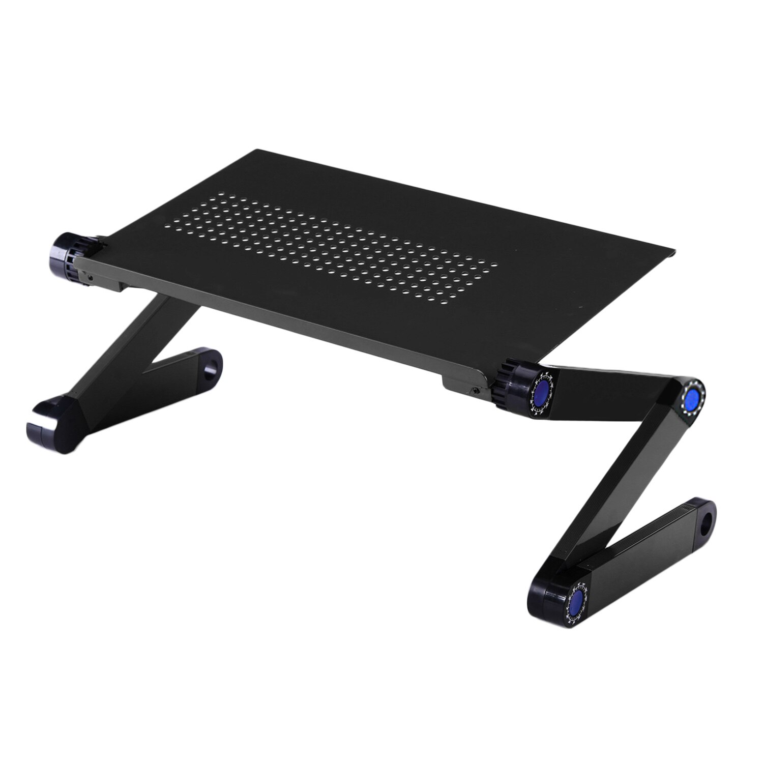 Besegad 360 Graden Verstelbare Draagbare Opvouwbare Aluminium Legering Koeling Laptop Ondersteuning Desk Stand Houder voor Thuis Kantoor School: Black