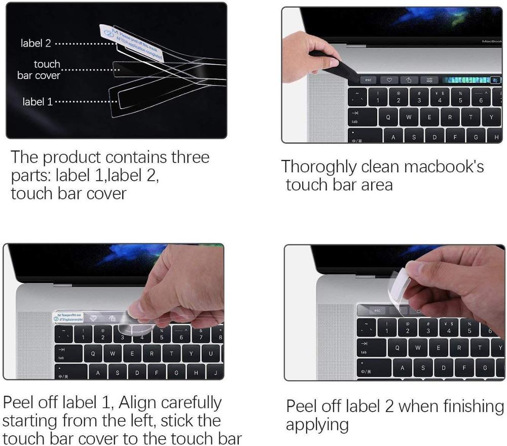 Touch bar protector klistremerke film for utgitt macbook pro 16 &quot; 13 15 med touch bar modell  a2159 a2289 a1706 a1989 a 2141