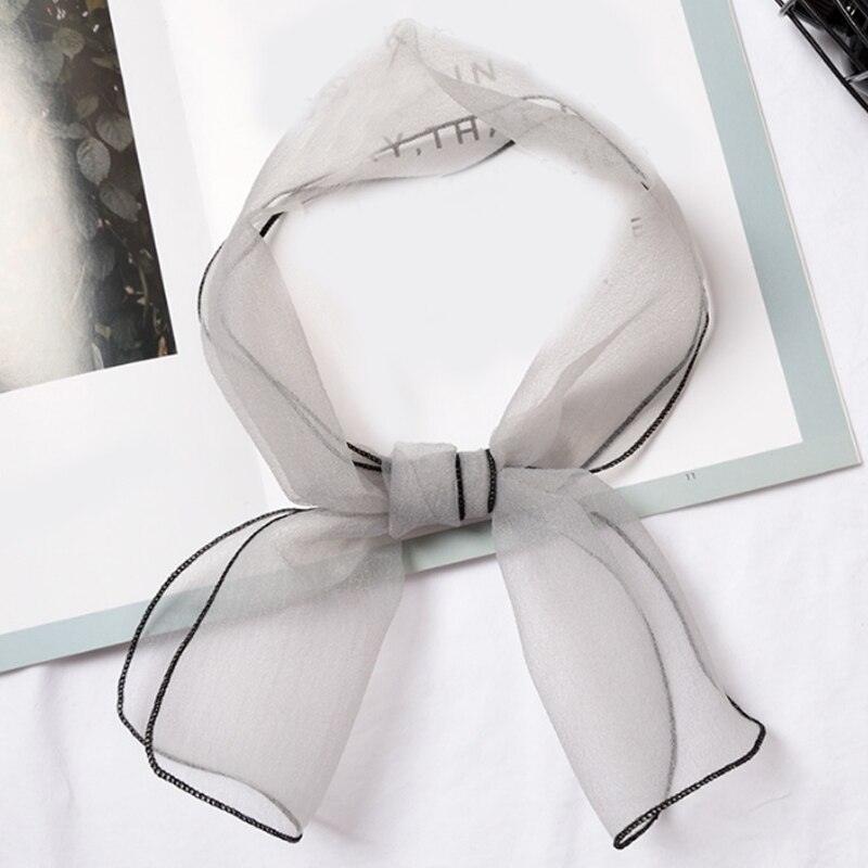 Solid Organza Women scarves Clothing Accessories Candy Color Korean Women Ladies Newest Magic Super Thin Scarves: Light Gray