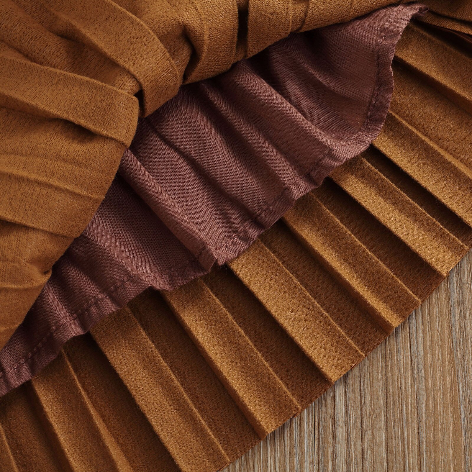 Citgeett Zomer Kid Meisje Leer Geplooide Rokken Elastische Taille Effen Kleur Knie Lengte Half Rok Kleding