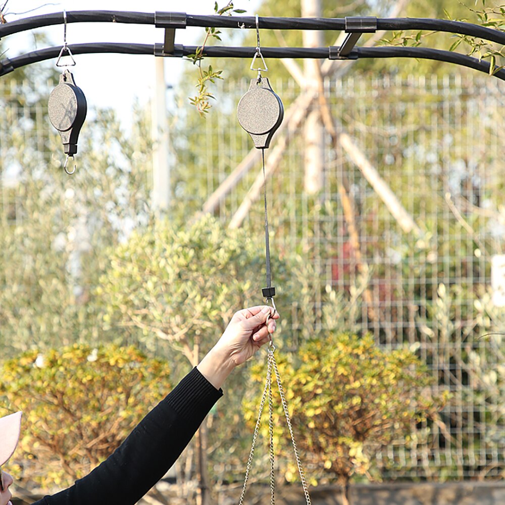 Panier suspendu rétractable de 20 à 90 Cm, poulie de suspension, pour jardin, Pots de plantes, bassin suspendu, crochet rétractable pour serre