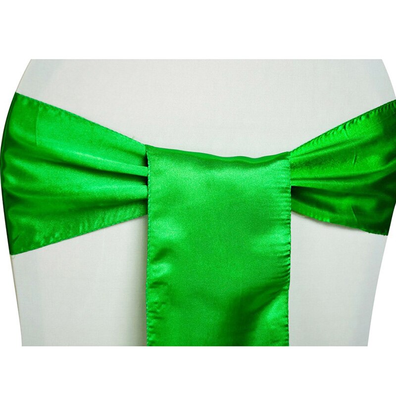 Freies 25 teile/los Hochzeit Stühle Knoten Schärpe Satin- Stoff Stuhl Schärpen Bogen Abdeckung Für Hochzeit Partei Bankett Veranstaltung Dekorationen: dunkel Grün