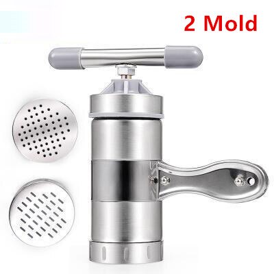 Rustfritt stål manuell pasta maskin spaghetti nudler maker pasta å lage maskin presse spaetzle maker frukt juicer 5 tidligere: 2 form