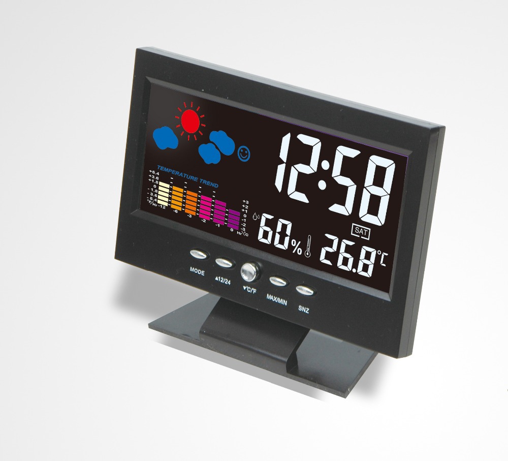 Digital Calendar LED Clock Weather Forecast Station Large-screen With Backlight LCD Desktop Clock Thermometer Hygrometer Timer