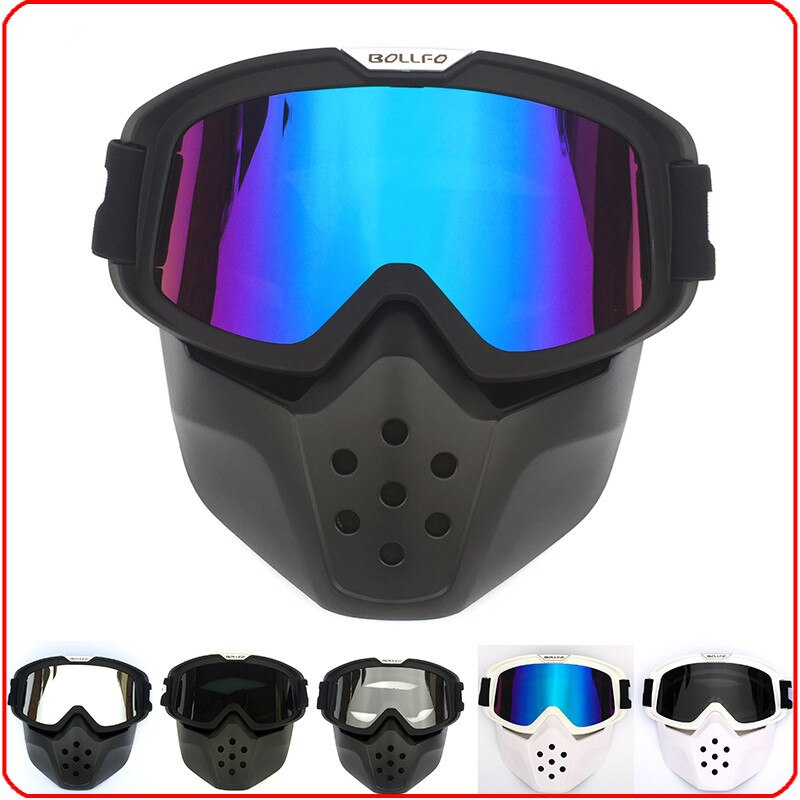 Lunettes pour casque de moto requin, Vintage, pour Motocross, rétro, coupe-vent, ouvert, masque