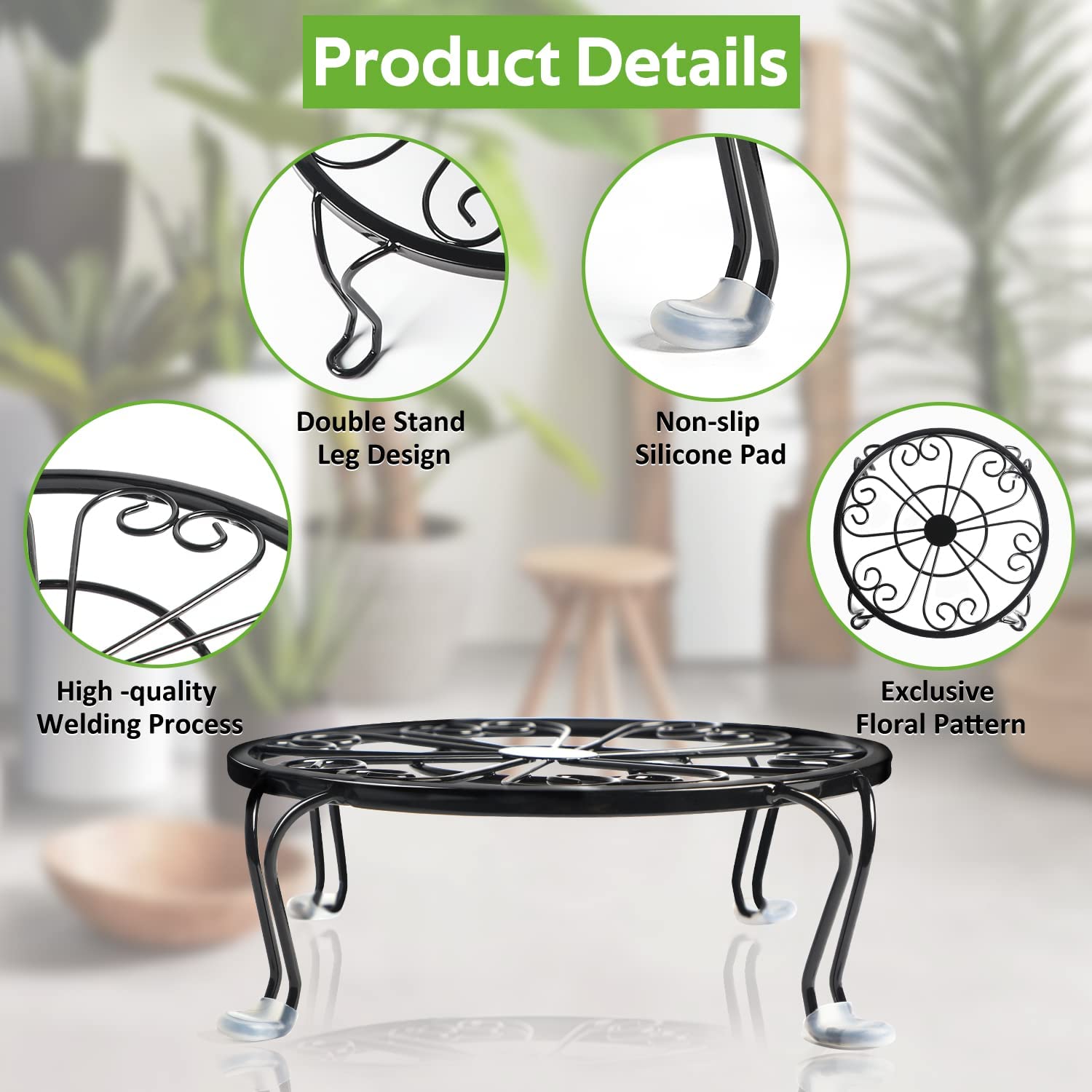 Set Dessous De Plat Fleur Antidérapant Lot De 4 Dessous De Plat Silicone Fleur - Résistant Chaleur 230°C - Antidérapant Set Silicone Antidérapant