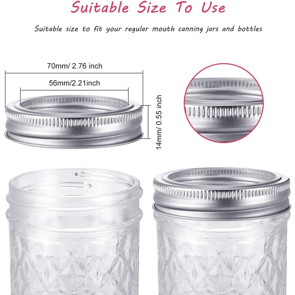 Stainless Steel Mason Jar Lids Tinplate Glass Cup Cap Sealing Ultra Food Fresh Mason Can Cover Wide Mouth Standard Storage Solid